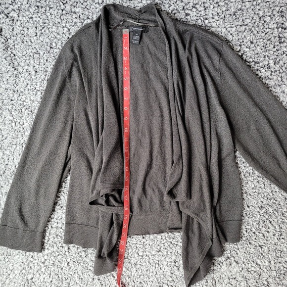 INC 3X silver grey glitter open front cardigan asymmetrical hem glam office moto - Picture 7 of 9